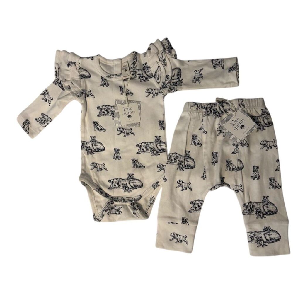 Kate Quinn Ruffle Bodysuit & Panda Pants Set 6-12 Months
